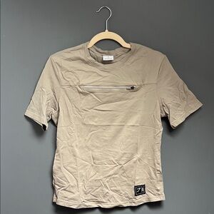 Gymshark Tan Short Sleeve Tee with Zipper